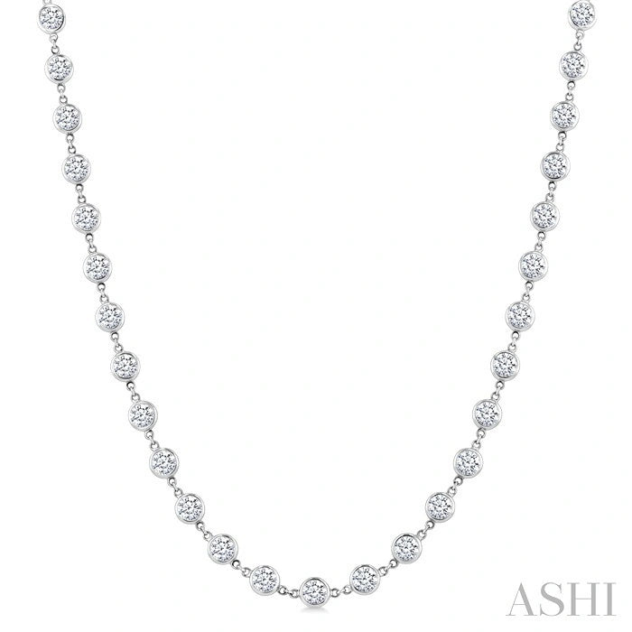 Bezel Set Diamond Station Necklace