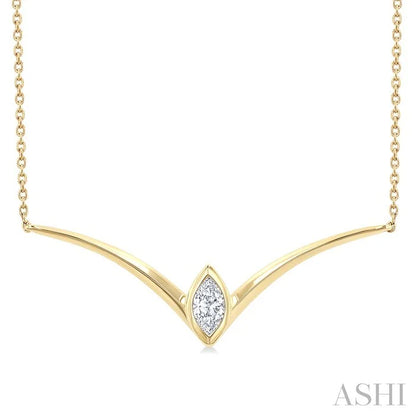 Marquise Shape Chevron Diamond Necklace