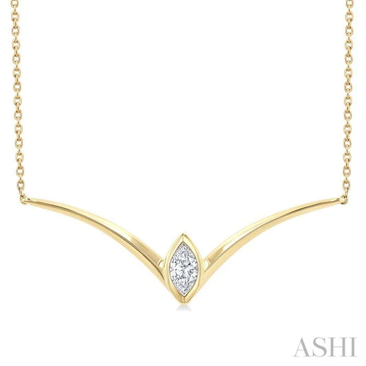 Marquise Shape Chevron Diamond Necklace