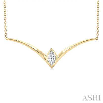 Marquise Shape Chevron Diamond Necklace