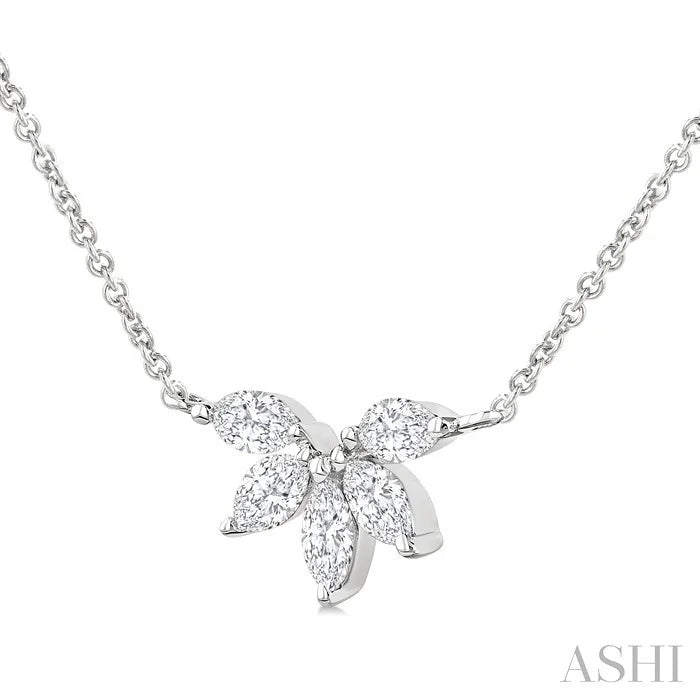Marquise Shape Chevron Diamond Necklace