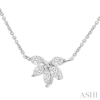Marquise Shape Chevron Diamond Necklace