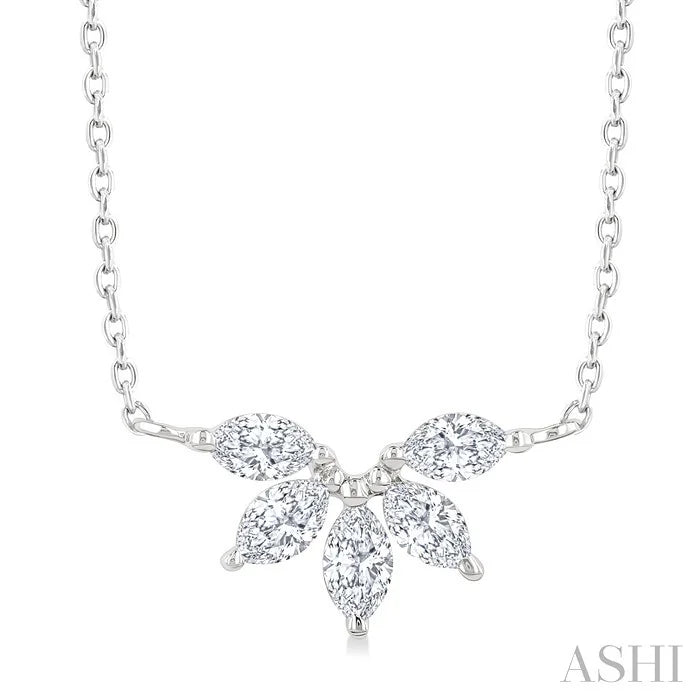 Marquise Shape Chevron Diamond Necklace
