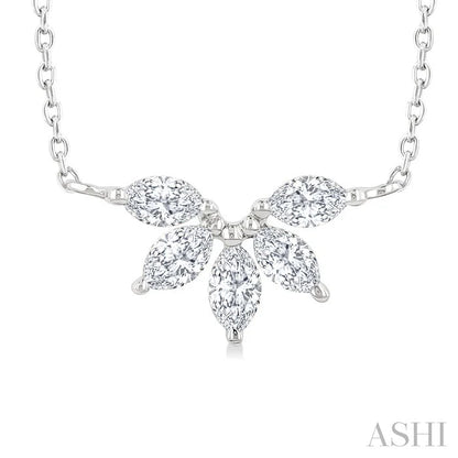 Marquise Shape Chevron Diamond Necklace