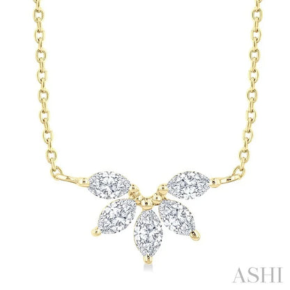 Marquise Shape Chevron Diamond Necklace