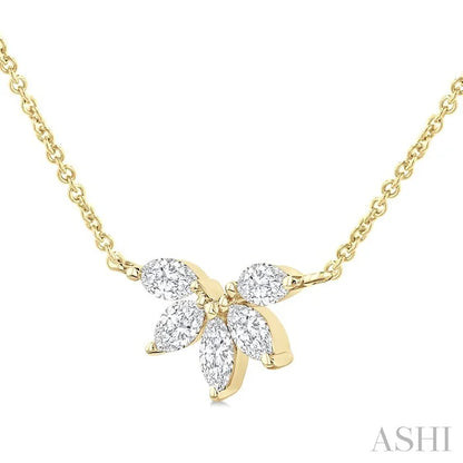 Marquise Shape Chevron Diamond Necklace