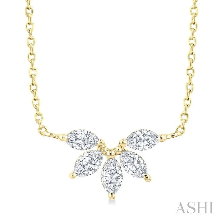 Marquise Shape Chevron Diamond Necklace