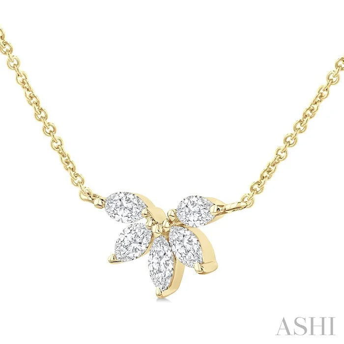 Marquise Shape Chevron Diamond Necklace