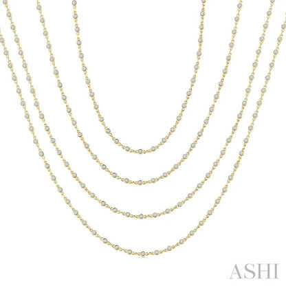 Bezel Set Layered Diamond Necklace