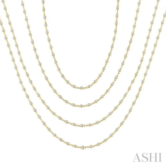 Bezel Set Layered Diamond Necklace
