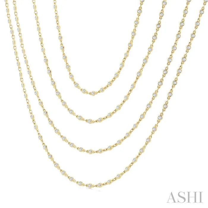 Bezel Set Layered Diamond Necklace