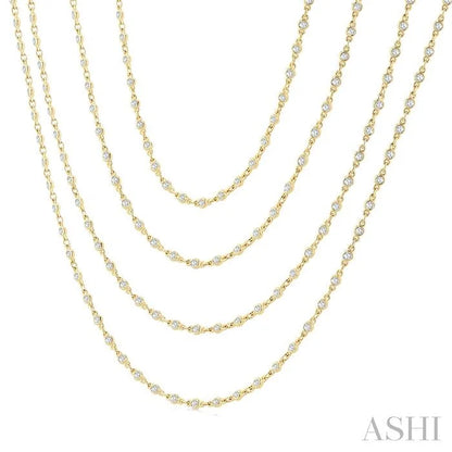 Bezel Set Layered Diamond Necklace