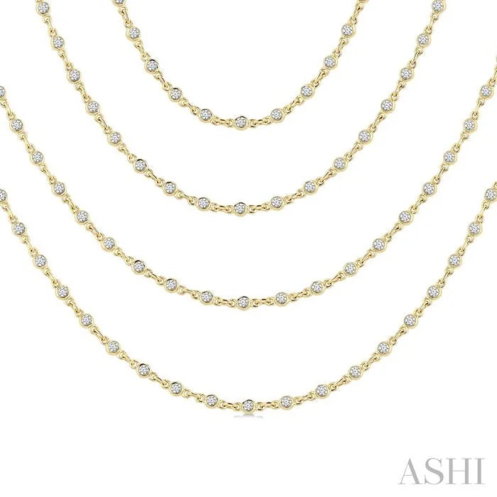 Bezel Set Layered Diamond Necklace