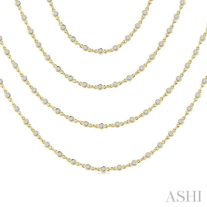 Bezel Set Layered Diamond Necklace