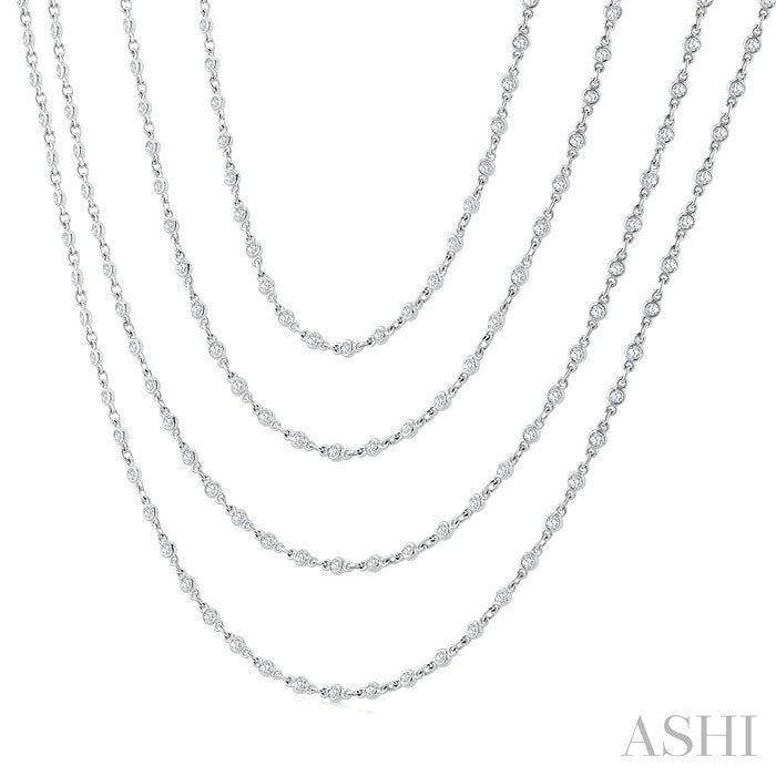 Bezel Set Layered Diamond Necklace