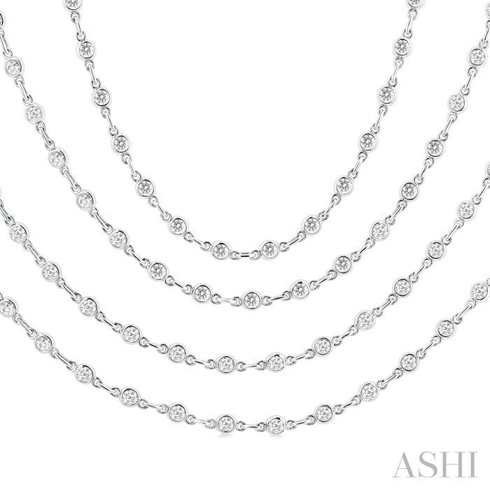 Bezel Set Layered Diamond Necklace