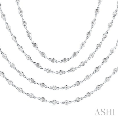 Bezel Set Layered Diamond Necklace