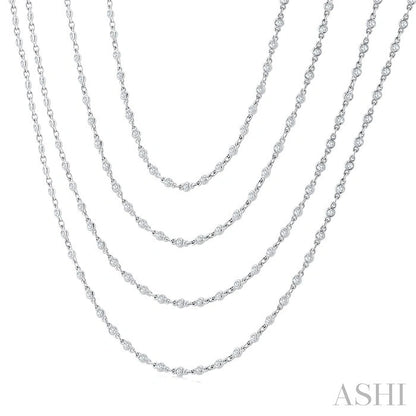 Bezel Set Layered Diamond Necklace