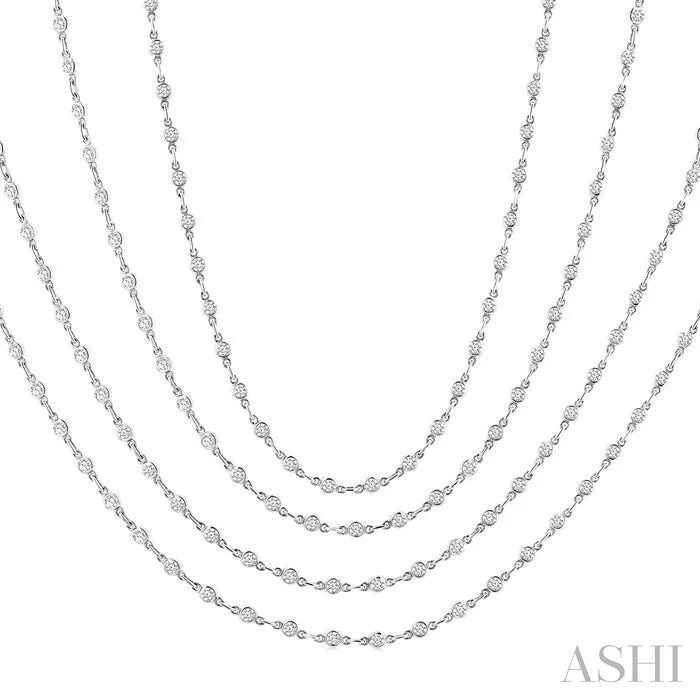 Bezel Set Layered Diamond Necklace