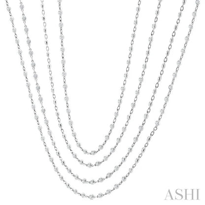 Bezel Set Layered Diamond Necklace