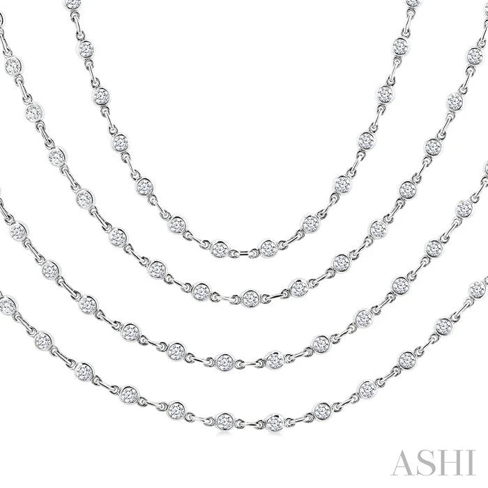 Bezel Set Layered Diamond Necklace