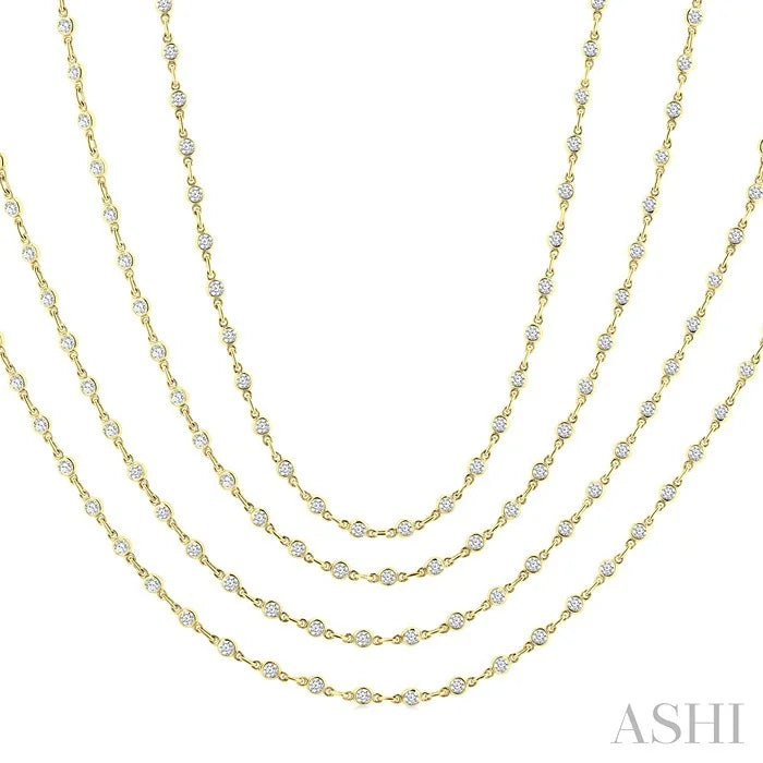 Bezel Set Layered Diamond Necklace