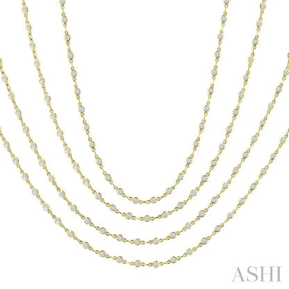 Bezel Set Layered Diamond Necklace