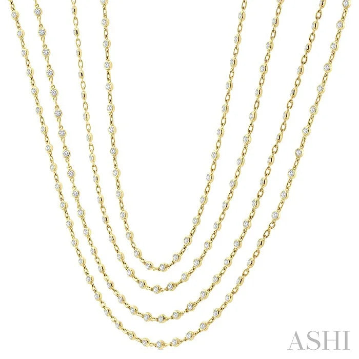 Bezel Set Layered Diamond Necklace