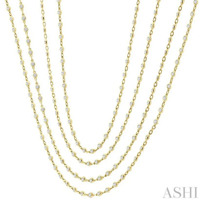 Bezel Set Layered Diamond Necklace