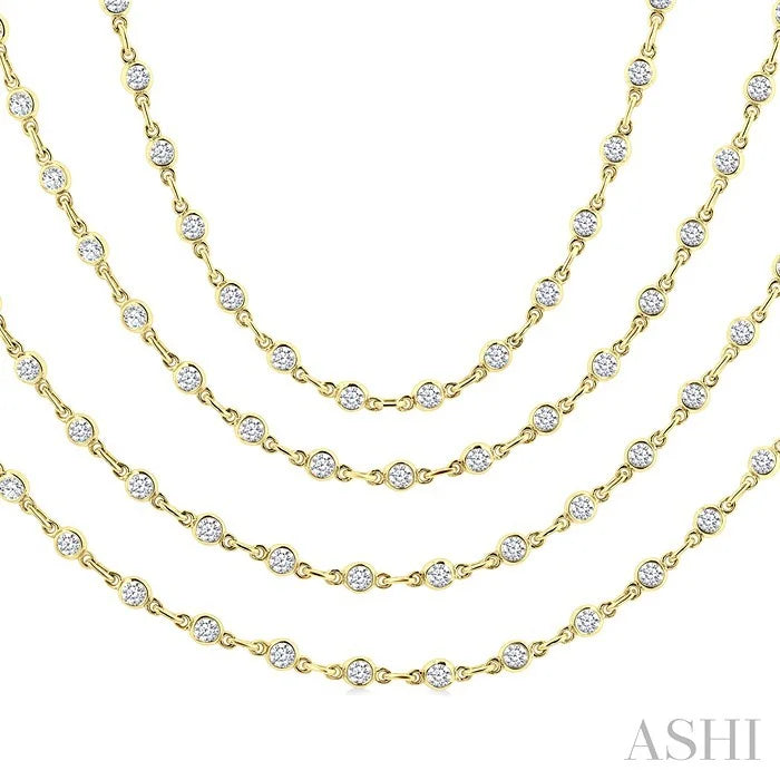 Bezel Set Layered Diamond Necklace