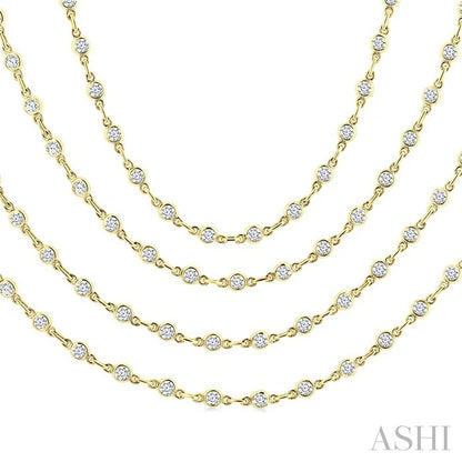 Bezel Set Layered Diamond Necklace