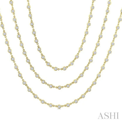 Bezel Set Layered Diamond Necklace