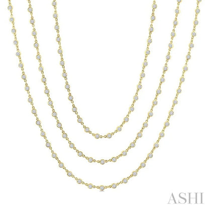 Bezel Set Layered Diamond Necklace