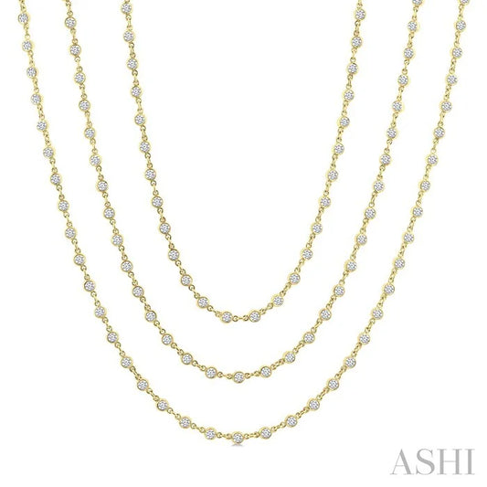 Bezel Set Layered Diamond Necklace