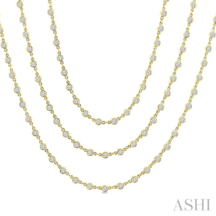 Bezel Set Layered Diamond Necklace