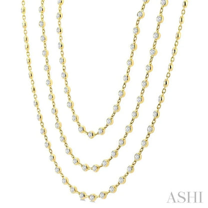 Bezel Set Layered Diamond Necklace