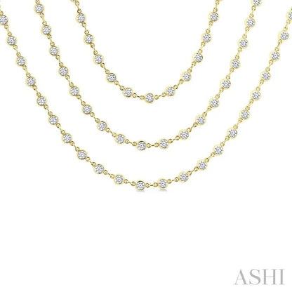 Bezel Set Layered Diamond Necklace