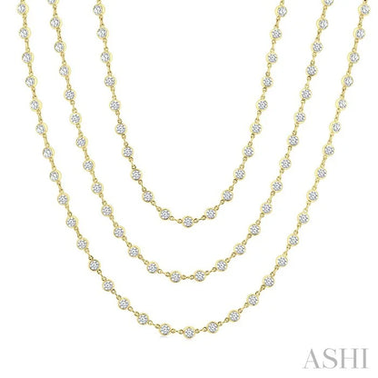 Bezel Set Layered Diamond Necklace