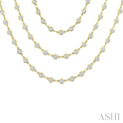 Bezel Set Layered Diamond Necklace