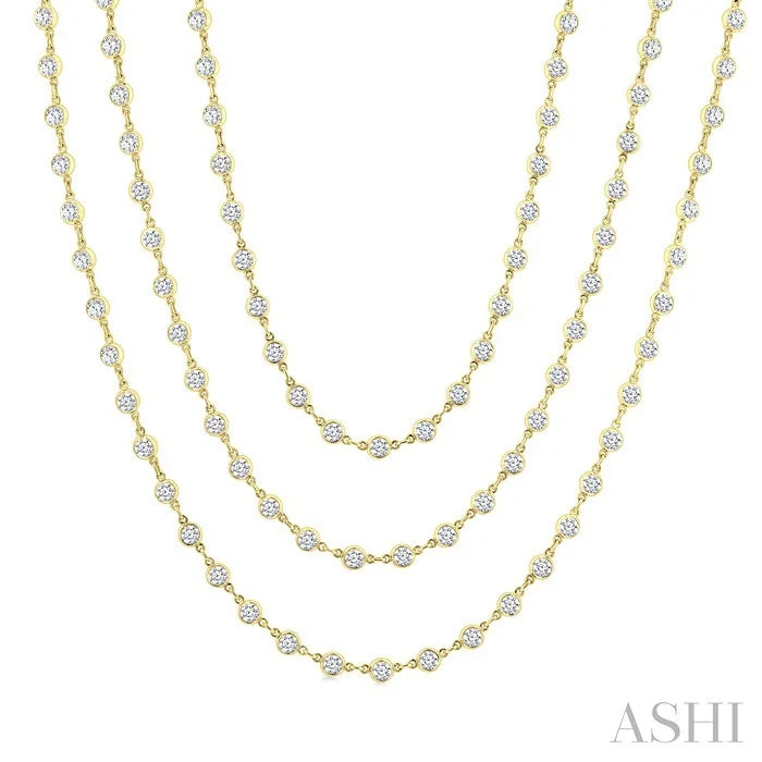 Bezel Set Layered Diamond Necklace