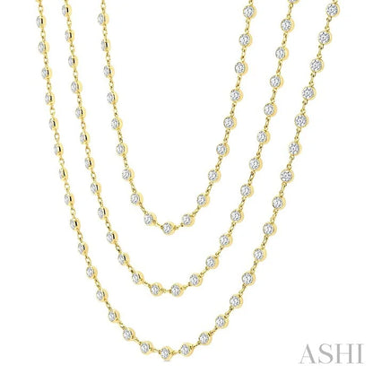 Bezel Set Layered Diamond Necklace