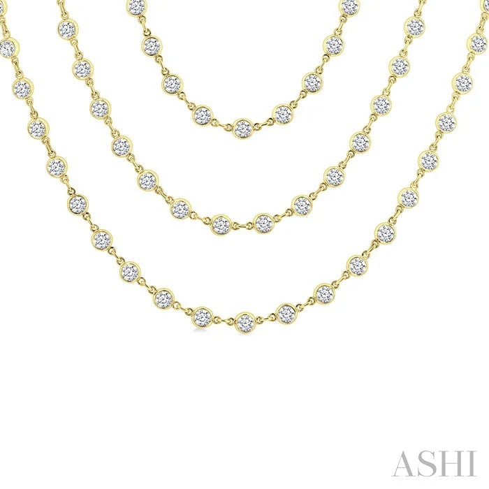 Bezel Set Layered Diamond Necklace
