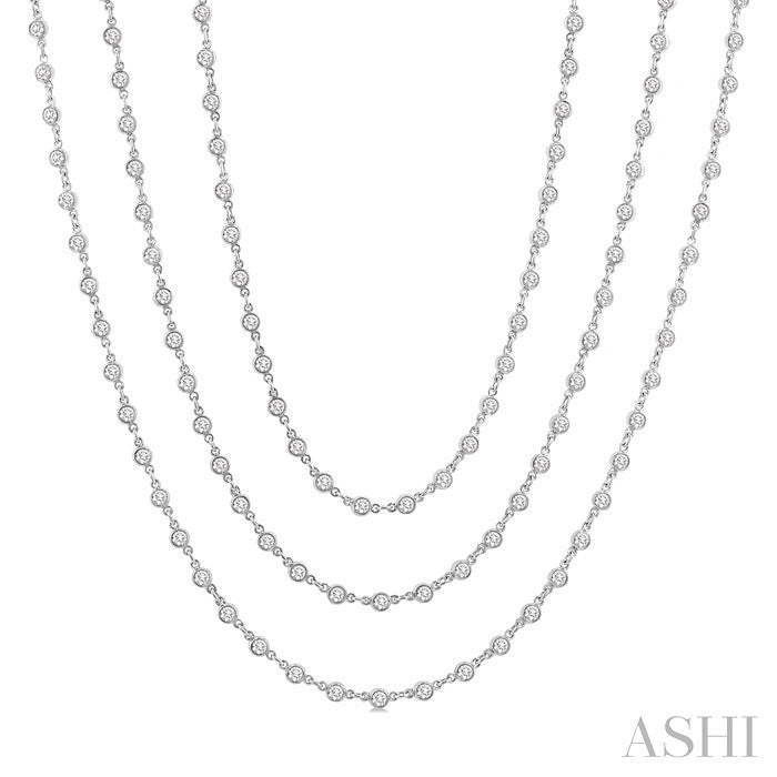 Bezel Set Layered Diamond Necklace
