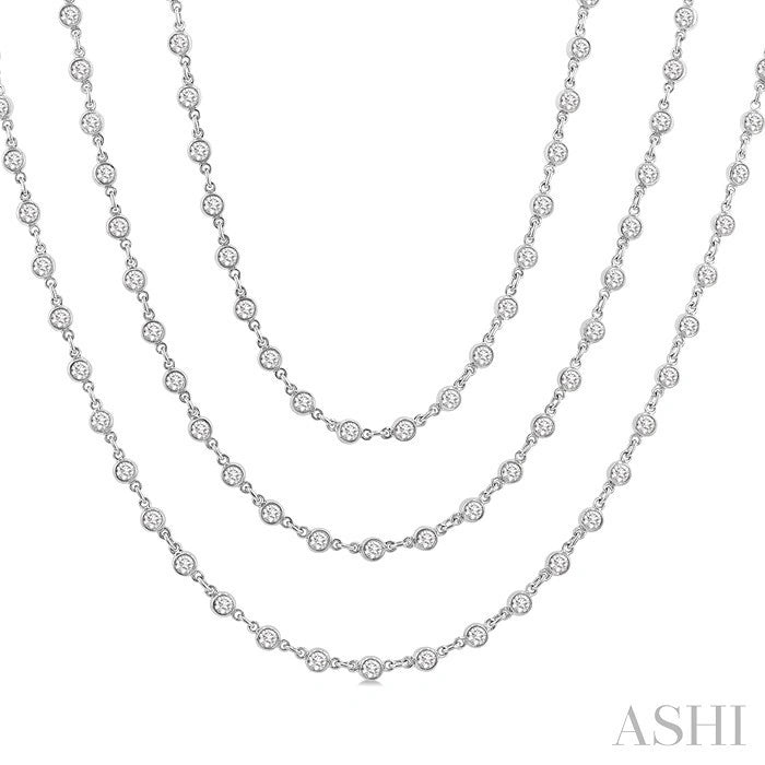 Bezel Set Layered Diamond Necklace