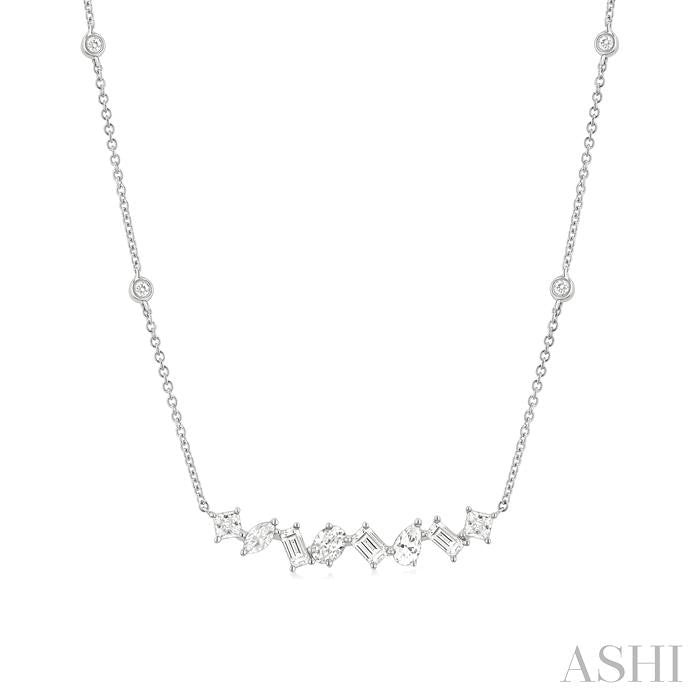 Mixed Shape Diamond Station Necklace