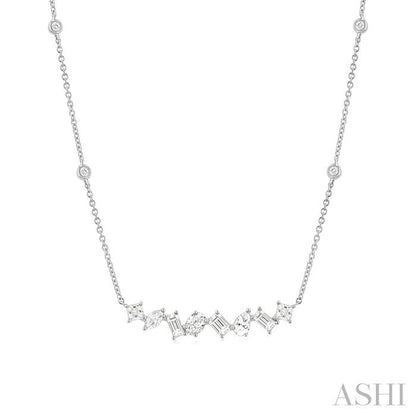 Mixed Shape Diamond Station Necklace