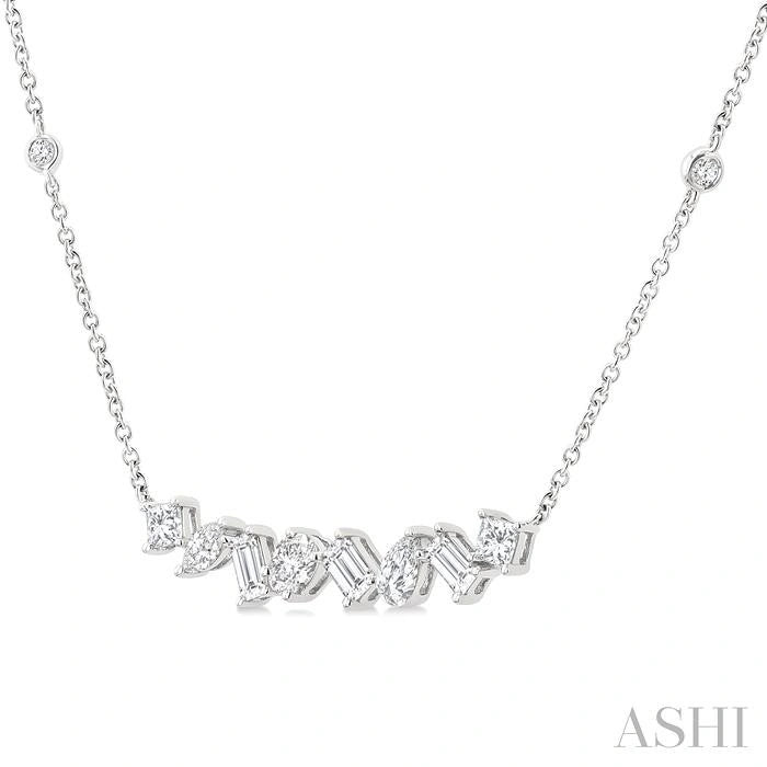 Mixed Shape Diamond Station Necklace