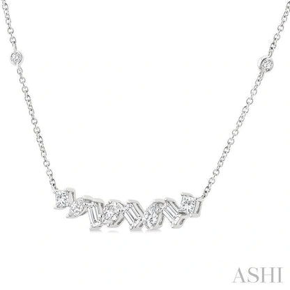 Mixed Shape Diamond Station Necklace