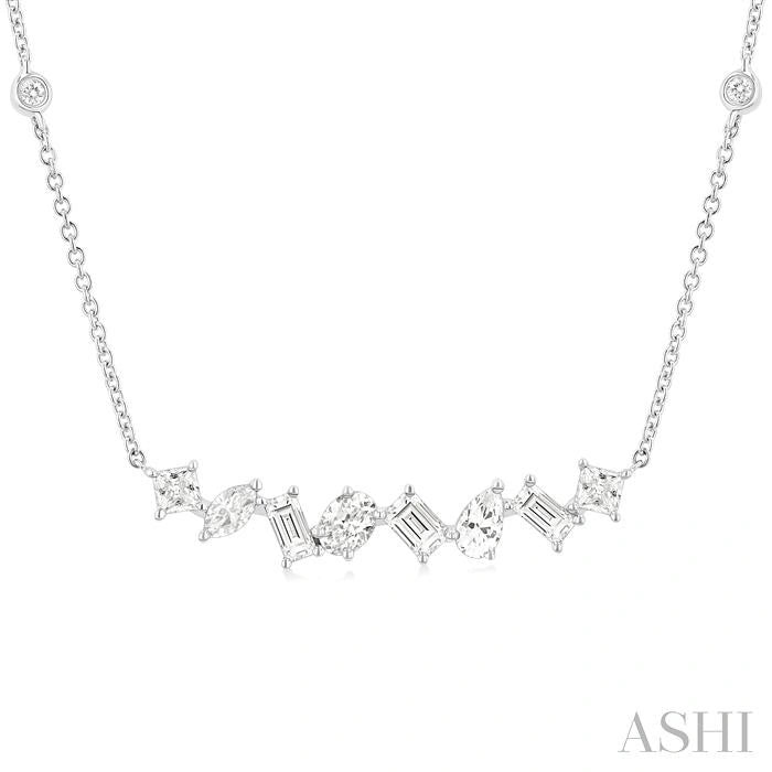Mixed Shape Diamond Station Necklace