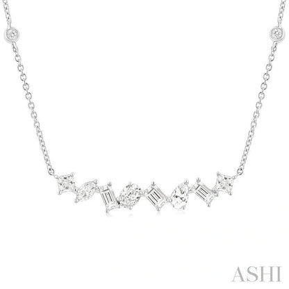 Mixed Shape Diamond Station Necklace